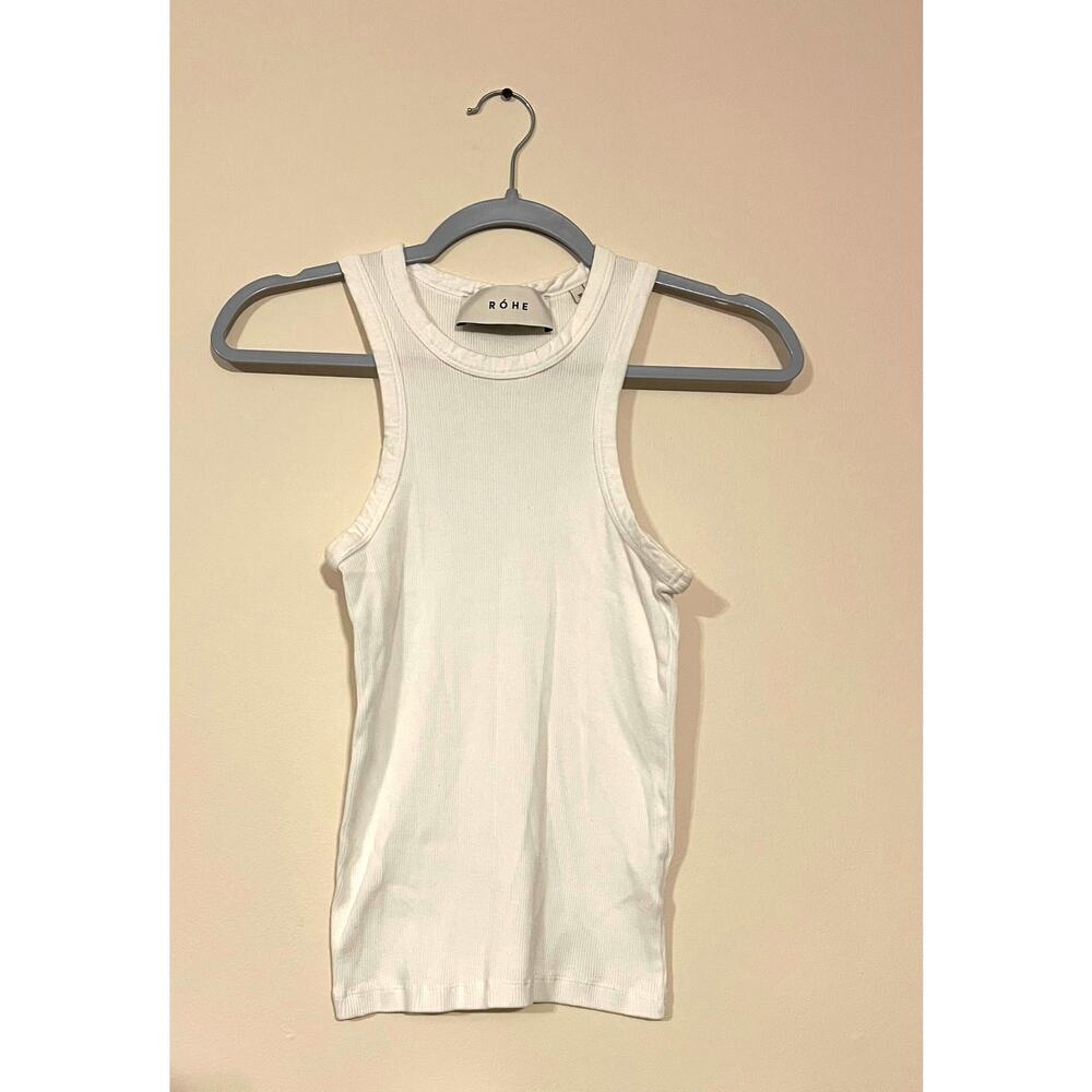 RÓHE Ribbed Cotton Tank Minimalist Capsule Classic Nuetral Euro Size 36 Small